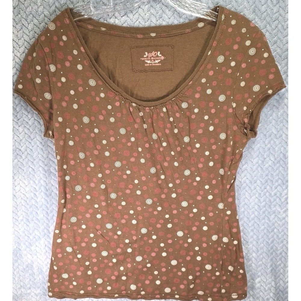 So Wear It Declare It Polka Dot Pattern Top Shirt Womens Size XL All Over Print